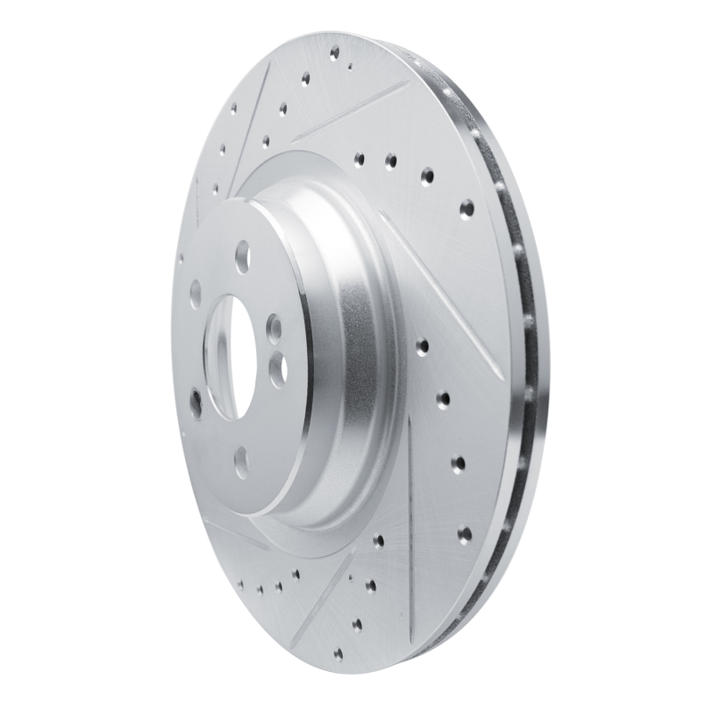 Mercedes-Benz GLS450 Brake Rotor (1) - Rear Left - R1 Concepts - Drilled & Slotted - Silver - `20-`26